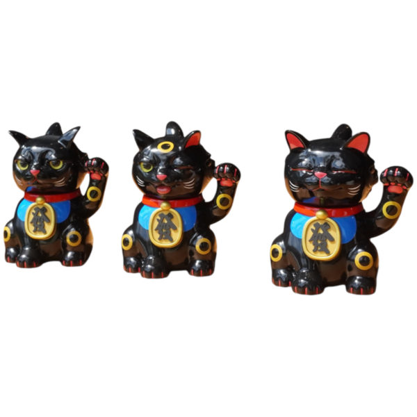 |Toy・Cargo| Three Faced Maneki Neko - Ture Color Black